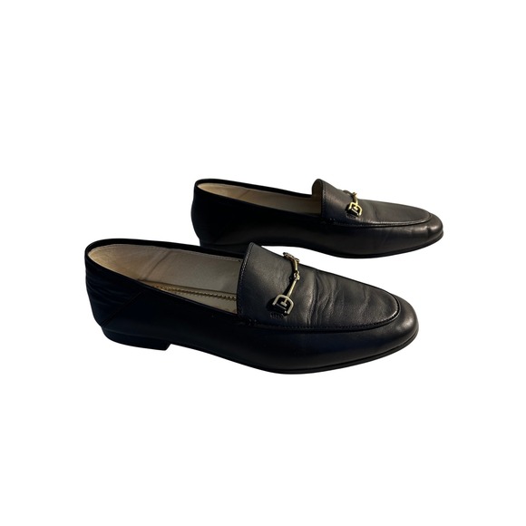 Sam Edelman Loraine Leather Bit Loafers Size 9 M Black Gold Hardware Classic - Picture 2 of 10